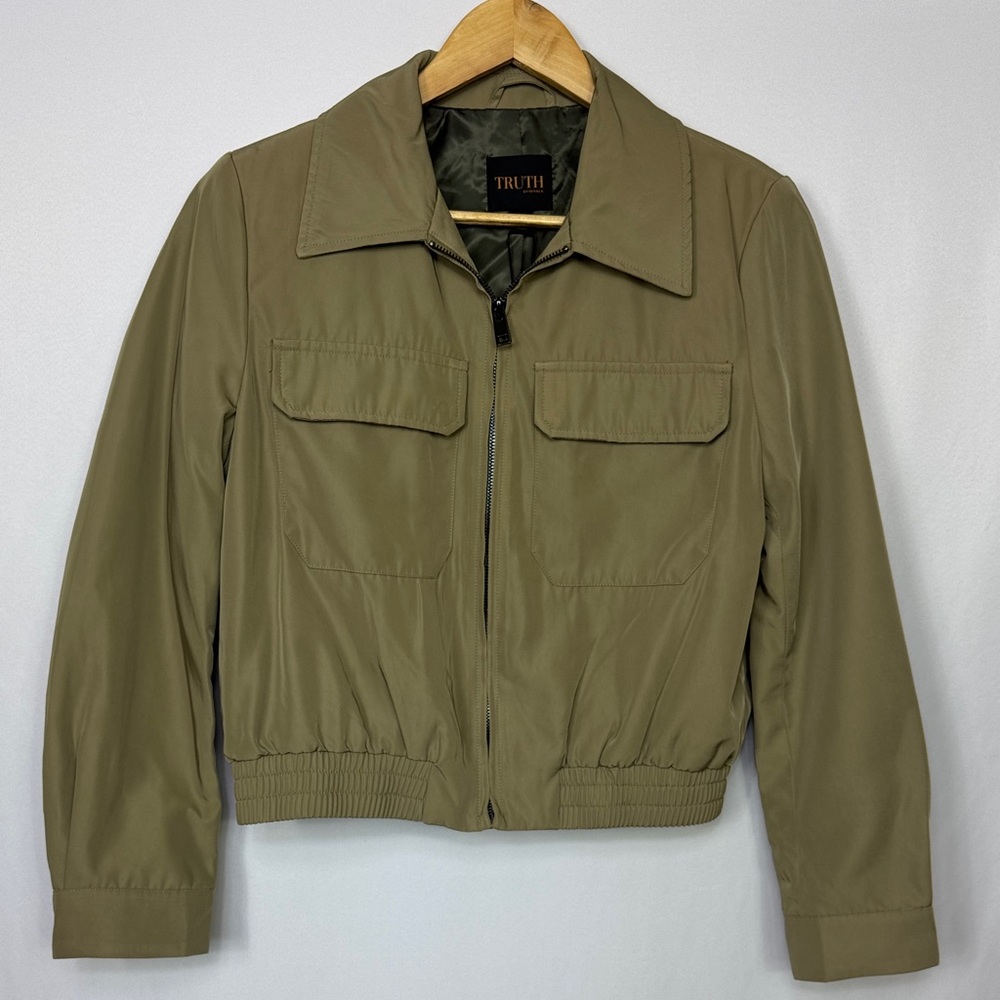 Truth By Republic Bomber Jacket Size Medium Olive Green‎ New